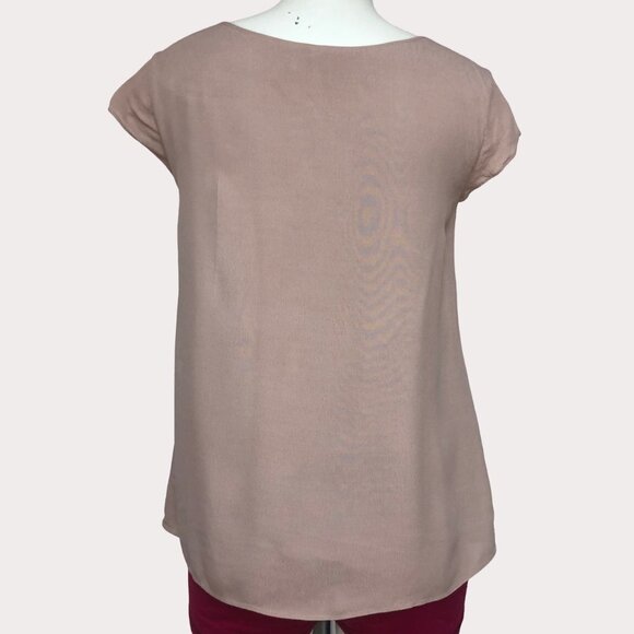 ARITZIA Wilfred Free Juliger Mocha Short Sleeve, Crepe Blouse Size XXSmall - Picture 2 of 10
